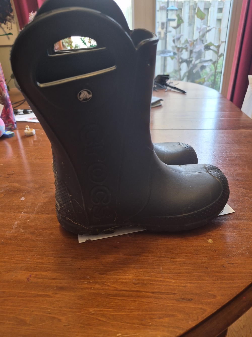 CROCS Kids Navy Blue Easy-Grab Rain Boots